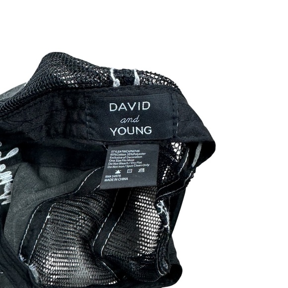 D & Y DAVID & YOUNG Woman’s  "HOMEBODY" Hat Black Snapback Adjustable Distressed - Picture 6 of 6